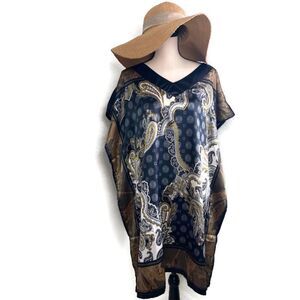 Ethnic Kaftan Paisley Tunic Dress Sz M